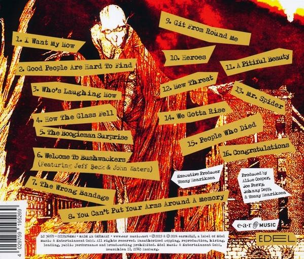 Rückseite einer CD mit Album-Trackliste und Artwork.