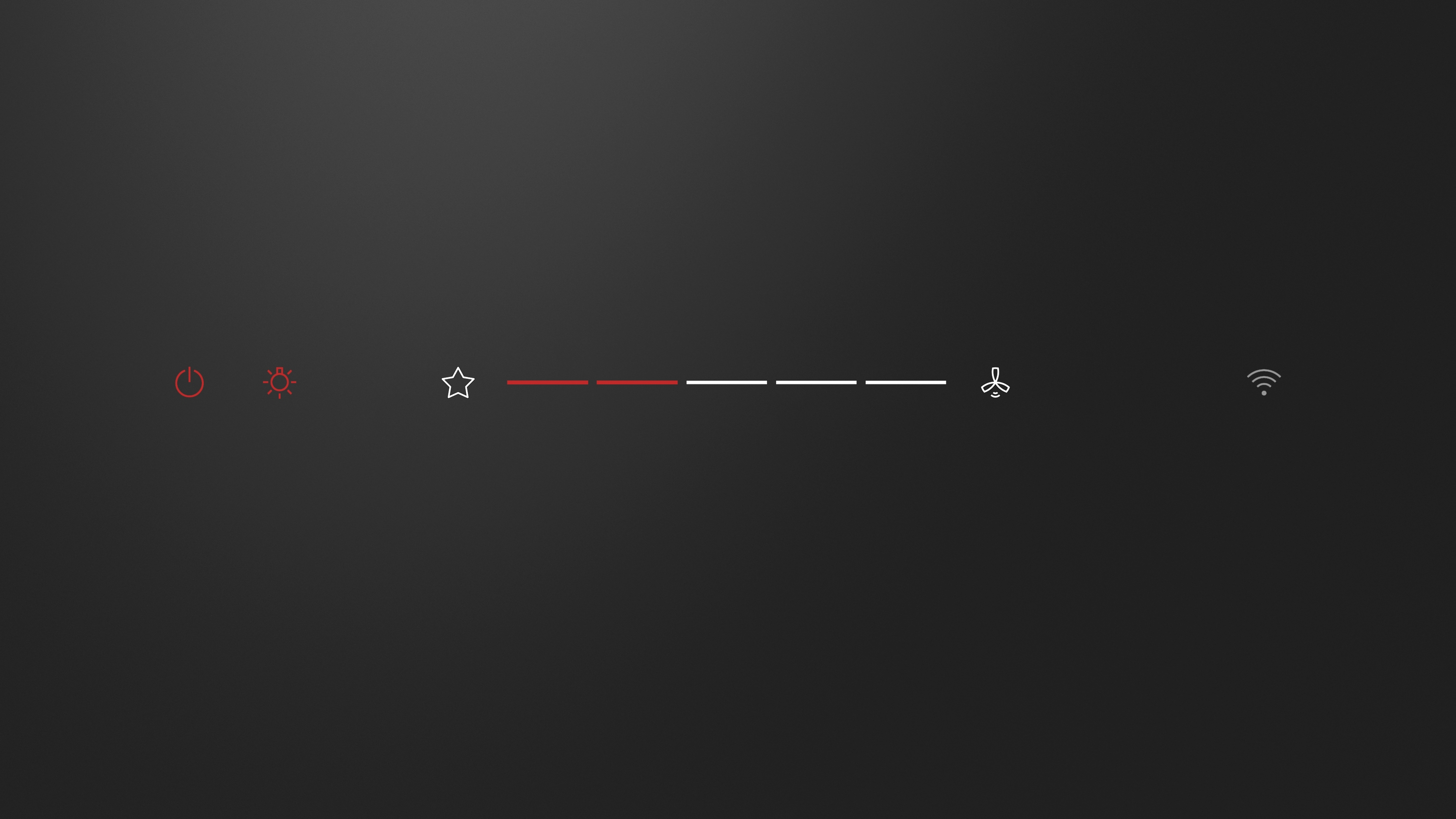 Dunkelgraue Grafik mit Strom-, Licht-, Stern-, Lüfter- und WLAN-Symbolen auf dunklem Hintergrund.
