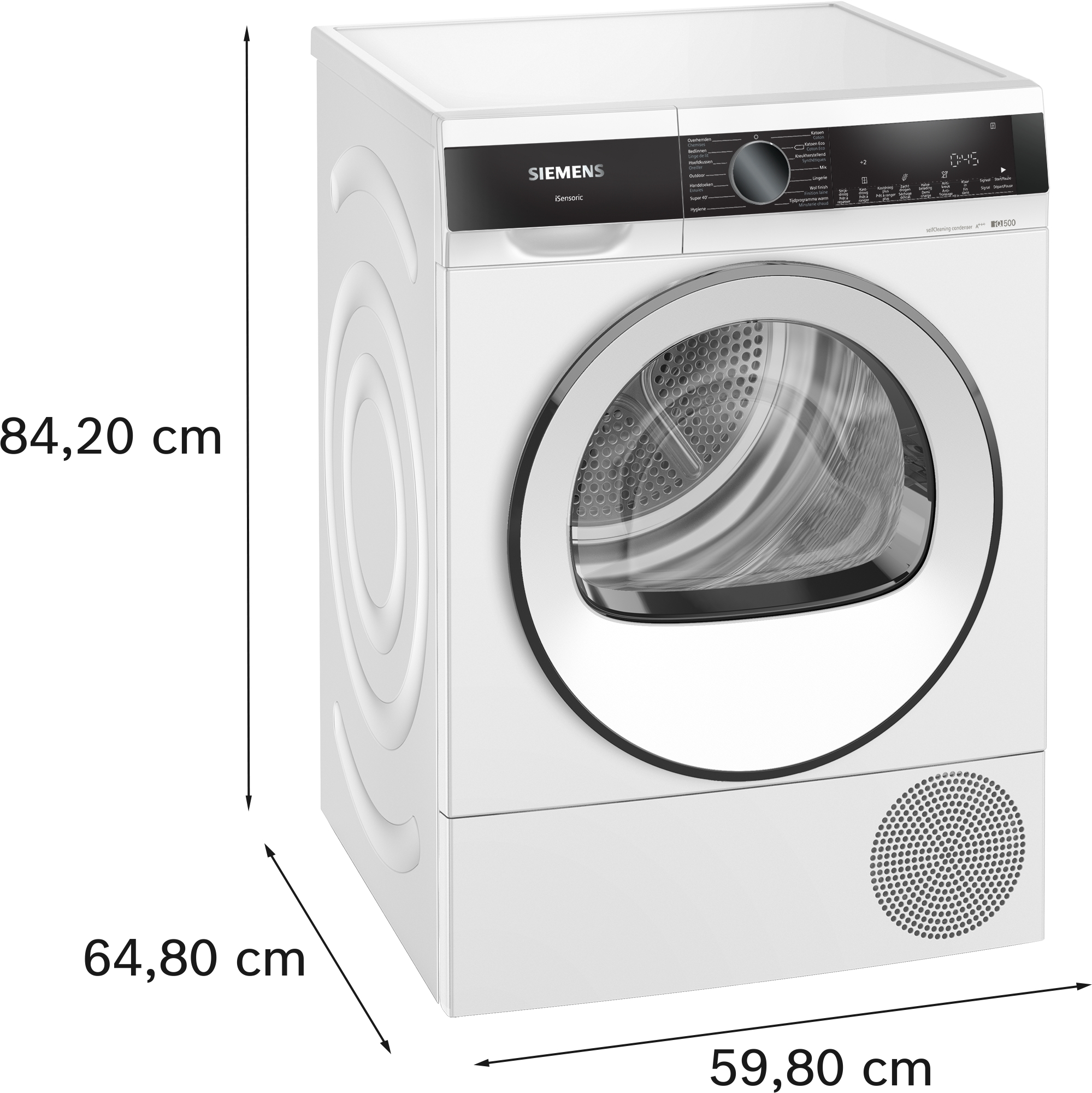 Diagram showing how to install a new appliance with measurements and angles.