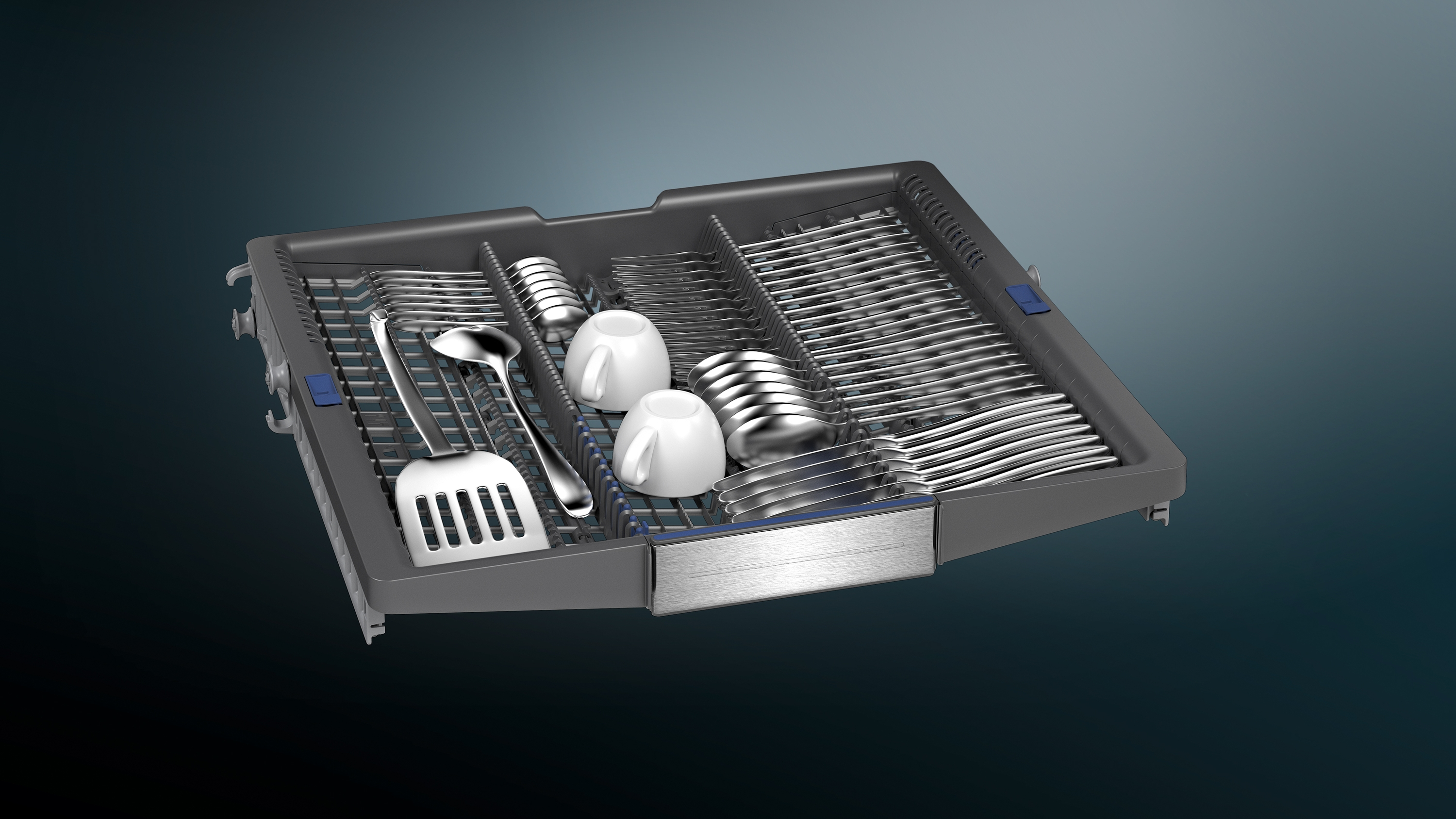 SIEMENS SN87TX00CE iQ700 Geschirrspüler (vollintegrierbar, Besteckschublade, 598 mm breit, 43 dB(A), A, Schwarz)