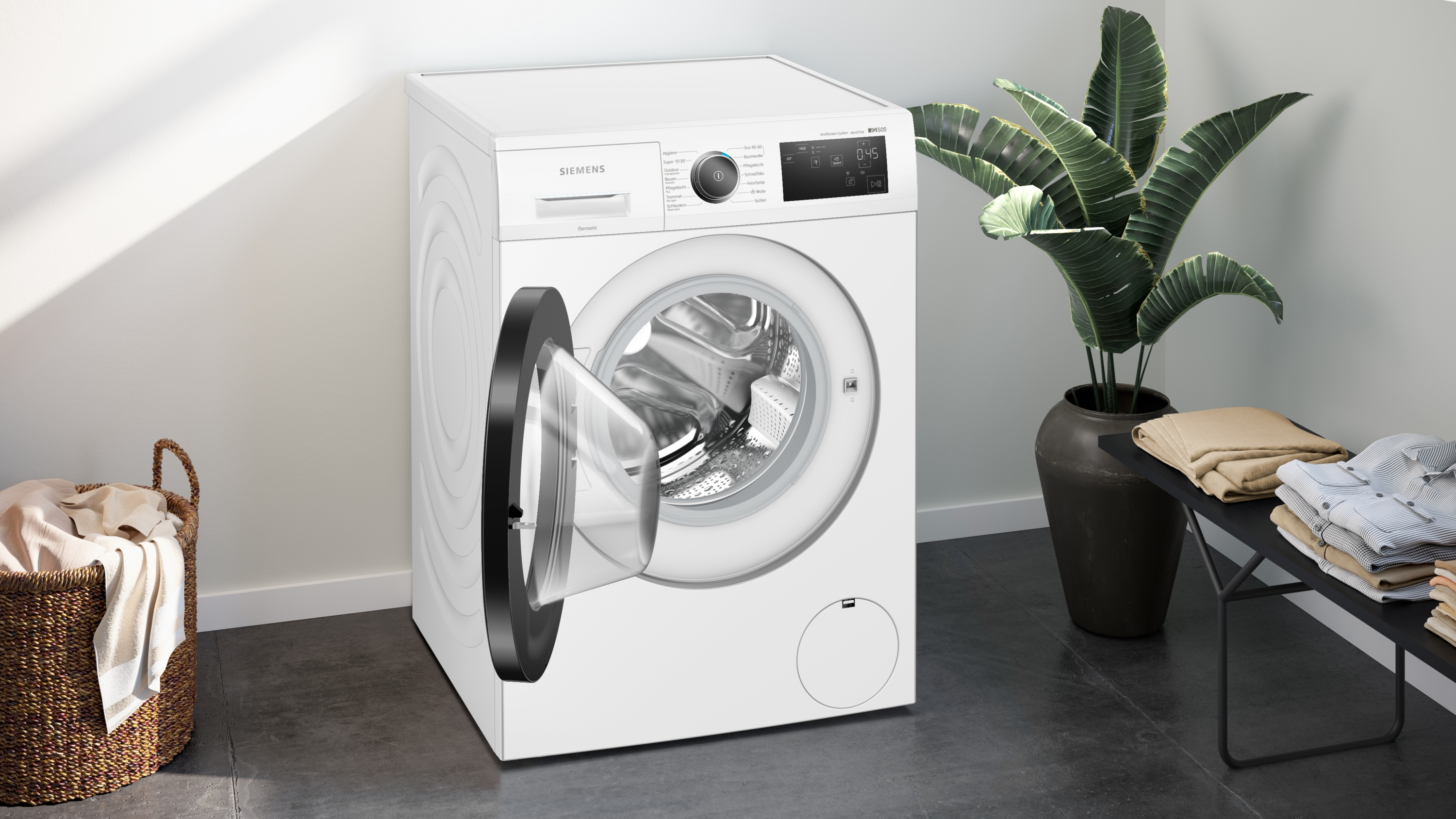 SIEMENS WM14UR5EM2 iQ500 Waschmaschine (9 kg, 1351 U/Min., A, Frontlader)
