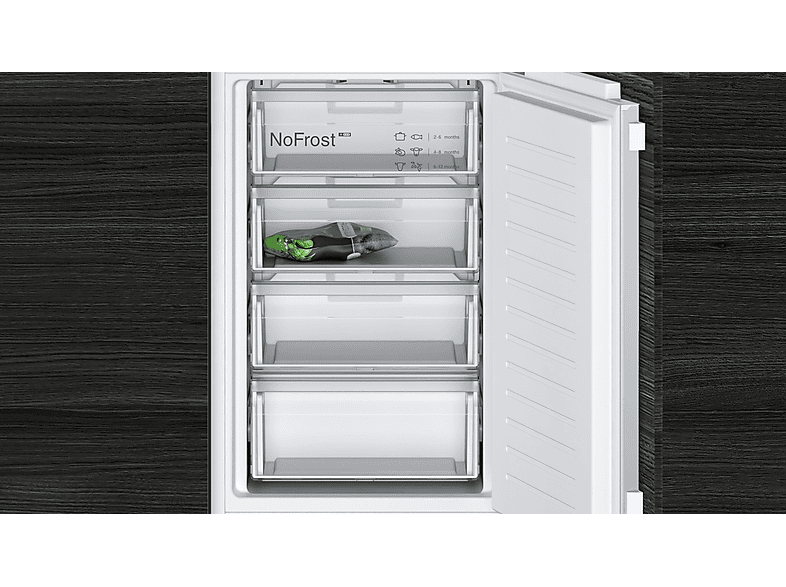 SIEMENS Einbaukühlgefrierkombination iQ100 "KI85NNFE0" 177,2 cm hoch 54,1 cm breit HyperFresh: längere Frische für Obst und Gemüse