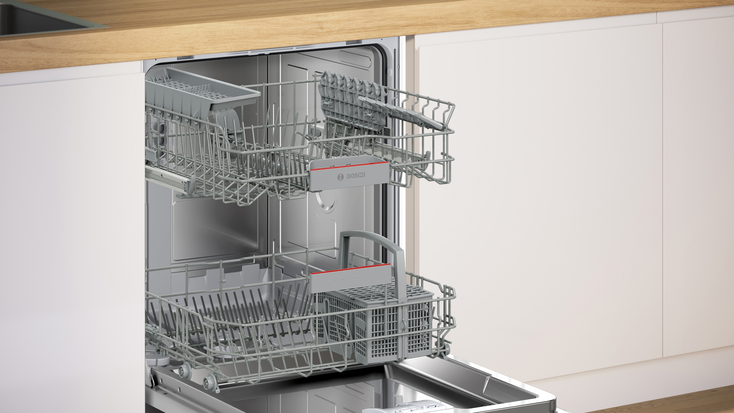 BOSCH SMI4ETS00E Serie 4 Geschirrspüler (integrierbar, Besteckkorb, 598 mm breit, 44 dB(A), C, Edelstahl)