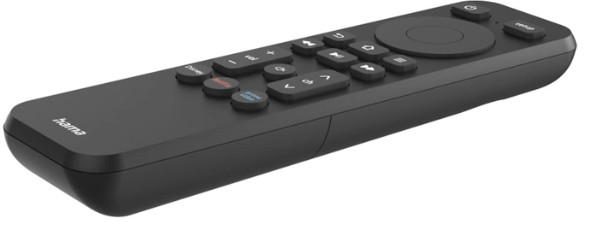 Czarny pilot Hama z wieloma przyciskami. Logo 'Hama' jest widoczne na przodzie.