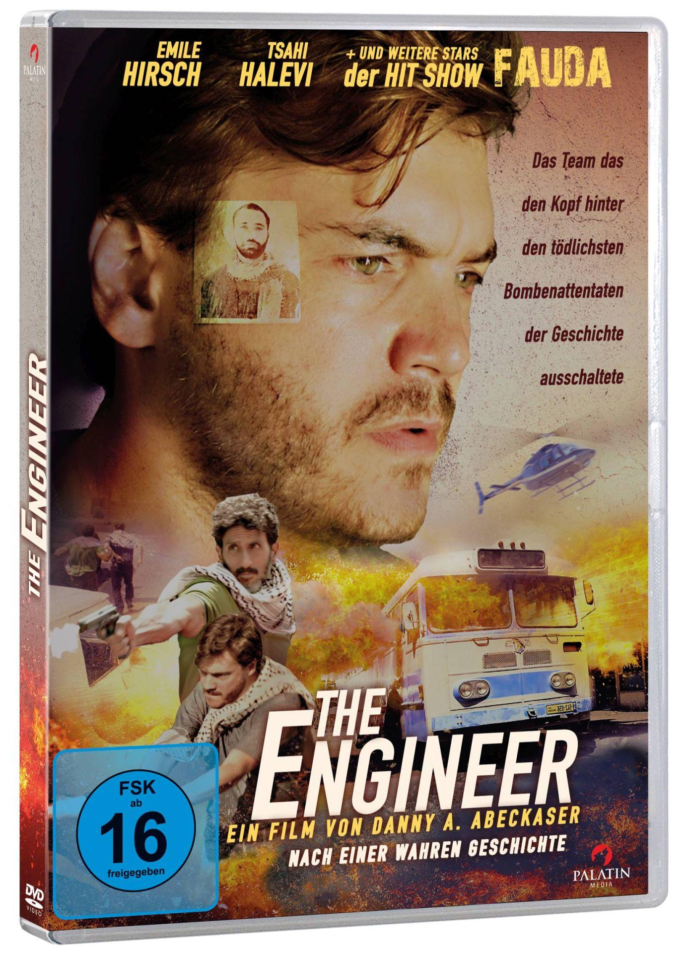 Filmcover: Gesicht eines Mannes mit Text. Titel: The Engineer.
