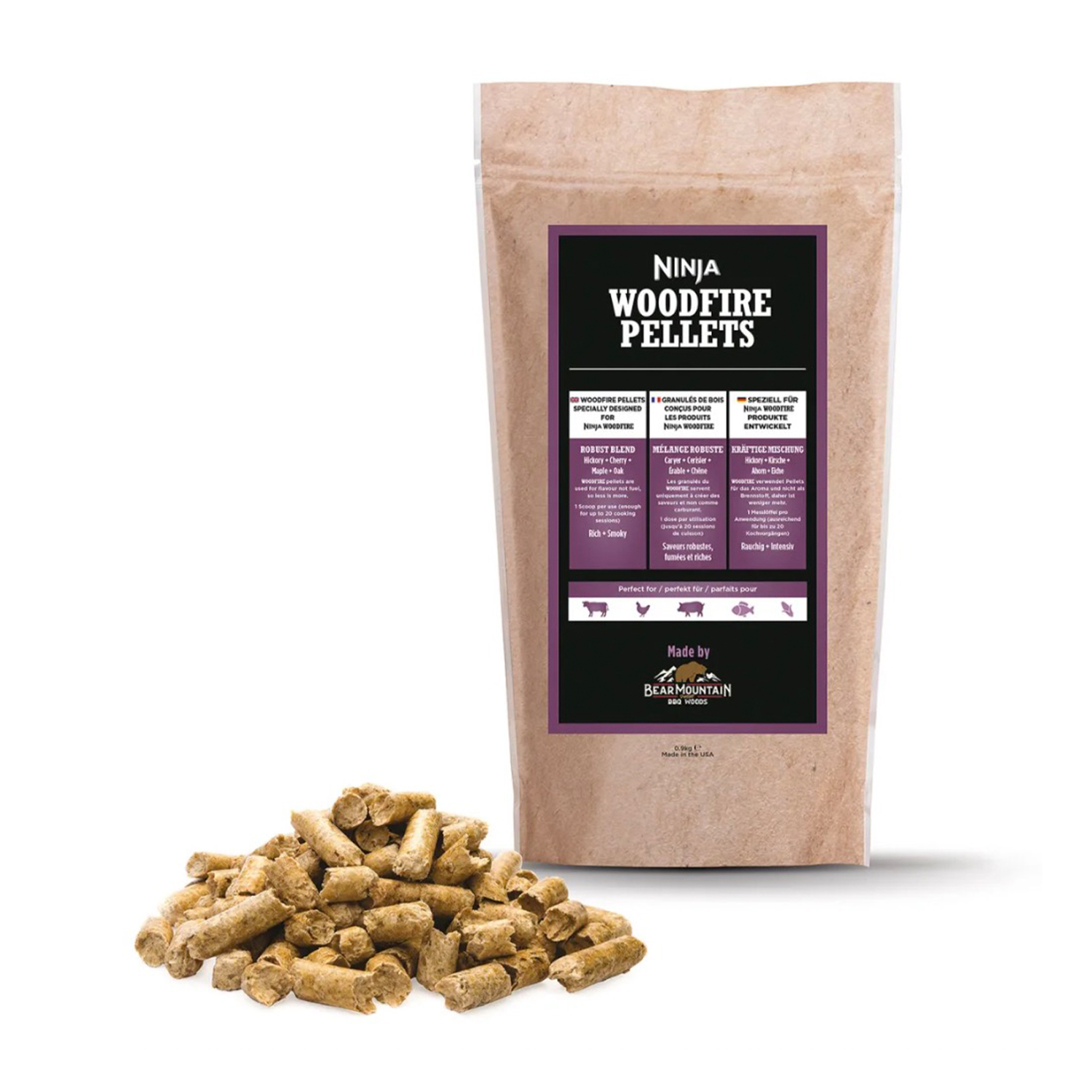 Pellet di legno Miscela robusta 900 g Ninja Pellet Woodfire Robusta