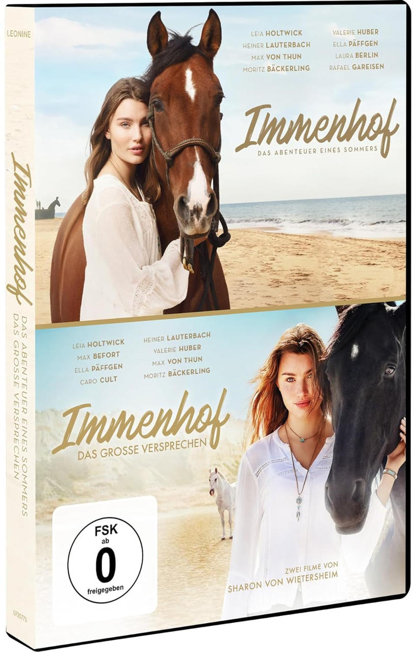 Ein Filmcover mit zwei DVD-Hüllen, mit Pferden und Menschen.