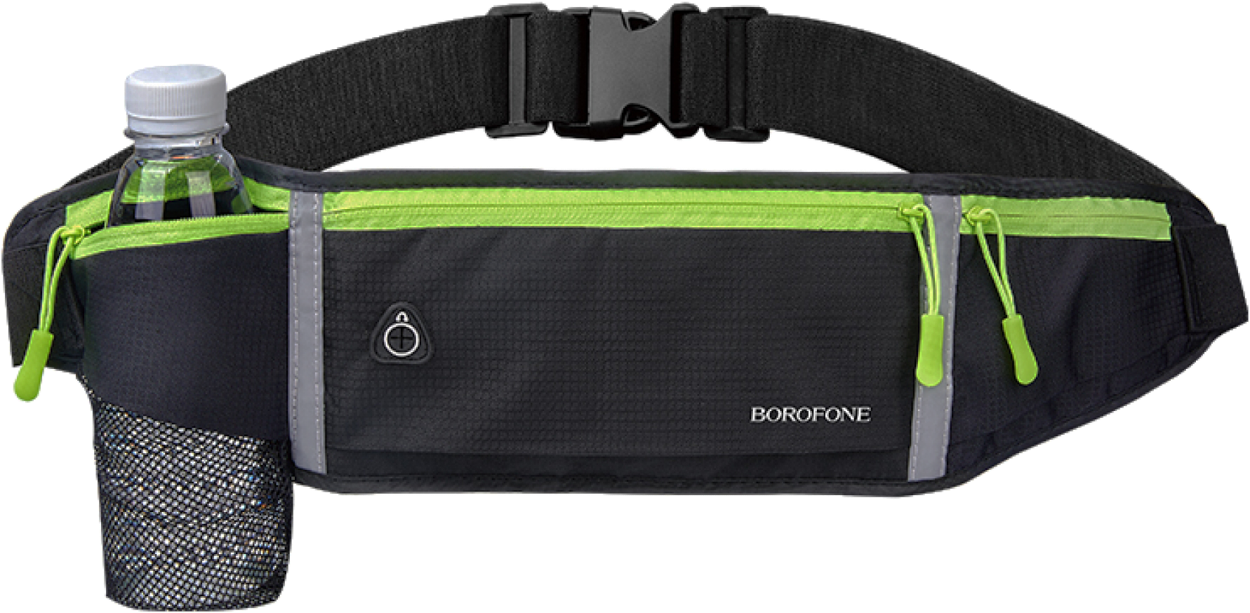 BOROFONE Multifunkciós univerzális telefontartó sport öv kulacstartóval, fekete (BBD01)