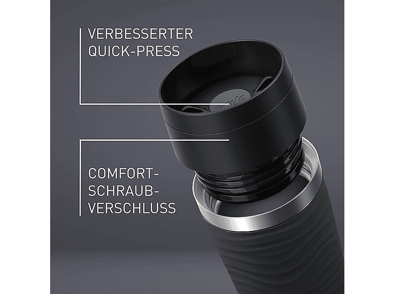 EMSA N20225 Travel Mug Waves Grande 0.5 L Thermobecher Schwarz
