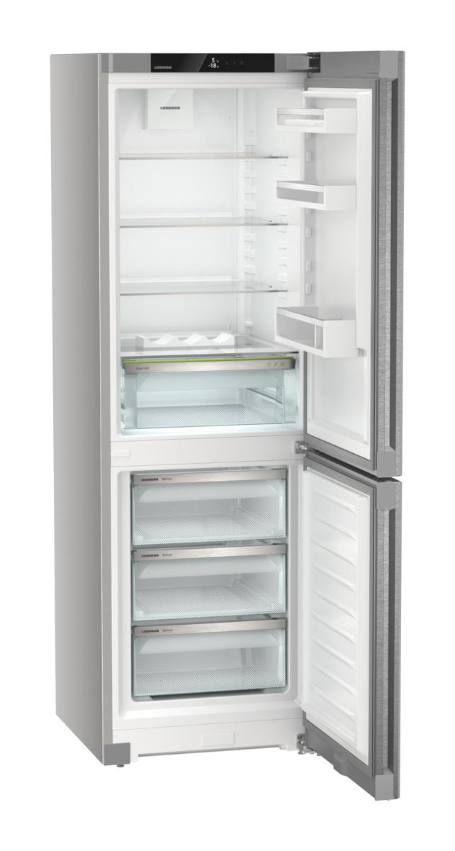 LIEBHERR CNsdc 5203-22 Pure Kühlgefrierkombination (C, 330 l, 1855 mm hoch, Tür: Edelstahltür mit SmartSteel & Gehäuse: Silver)