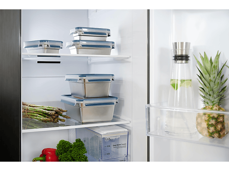 EMSA N11505 Clip & Close 1.2 L Frischhaltedose Edelstahl/Blau