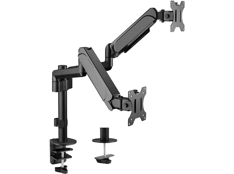 EQUIP 17-32" Dual dönthető/forgatható asztali konzol, fekete (650133)