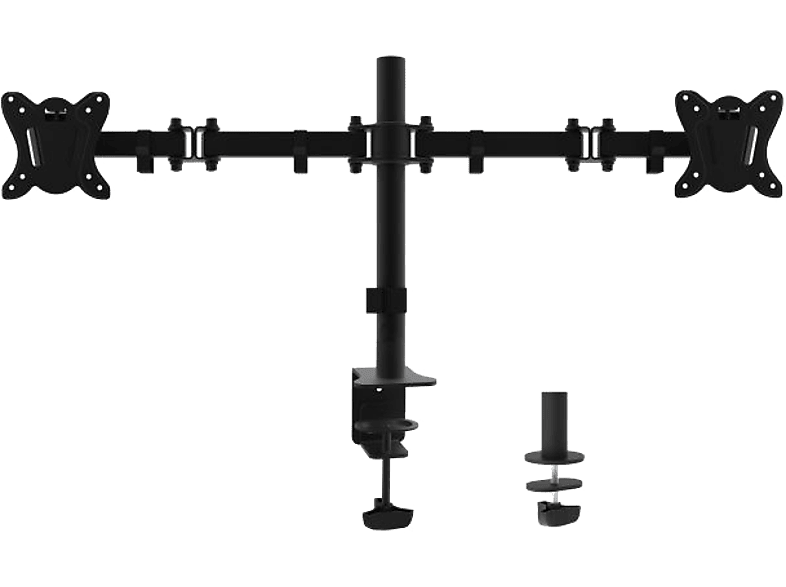 EQUIP 13-27" Dual dönthető/forgatható asztali monitor konzol, fekete (650152)