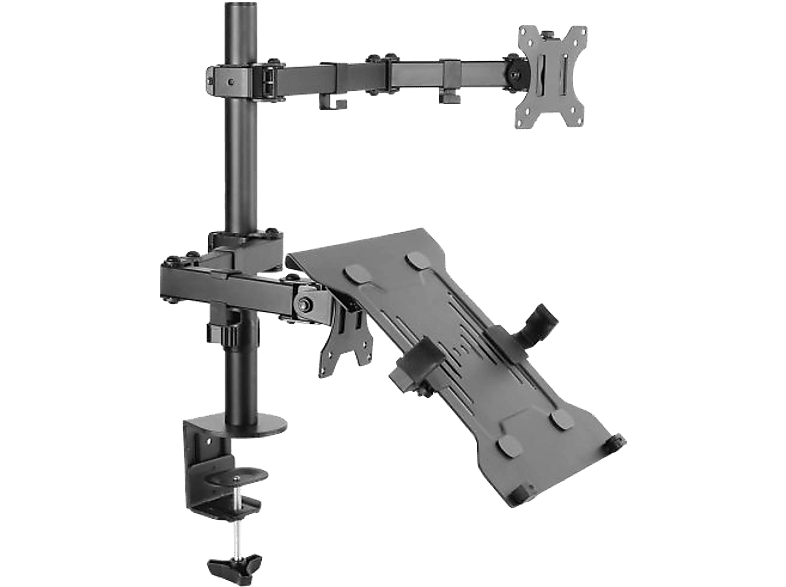 EQUIP 13-32" Dual dönthető/forgatható asztali monitor/laptop konzol, fekete (650119)