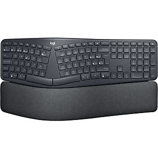 Teclado inalámbrico - Logitech ERGO K860, Bluetooth, RF inalámbrico, Ergonómico, Gris