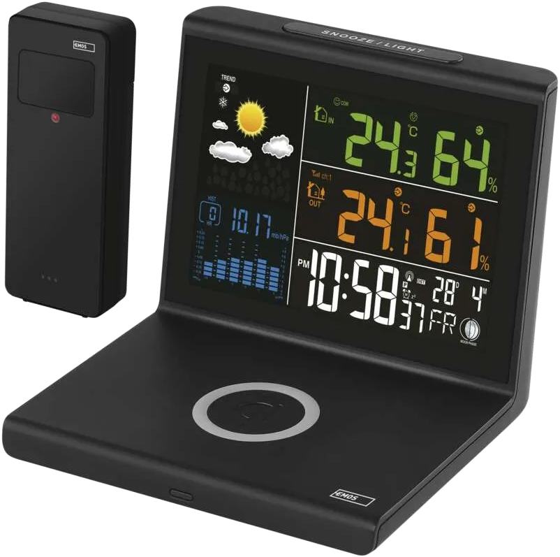 EMOS Időjárás állomás vezeték nélküli töltéssel, DCF (E8010)