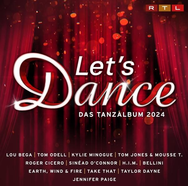 Albumcover mit Titel 'Let's Dance' und Künstlernamen auf rotem Hintergrund.