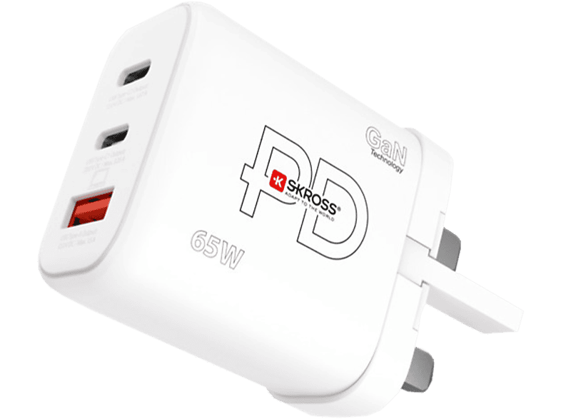 SKROSS Power Charger 65W GaN UK - Reiseadapter (Weiss)