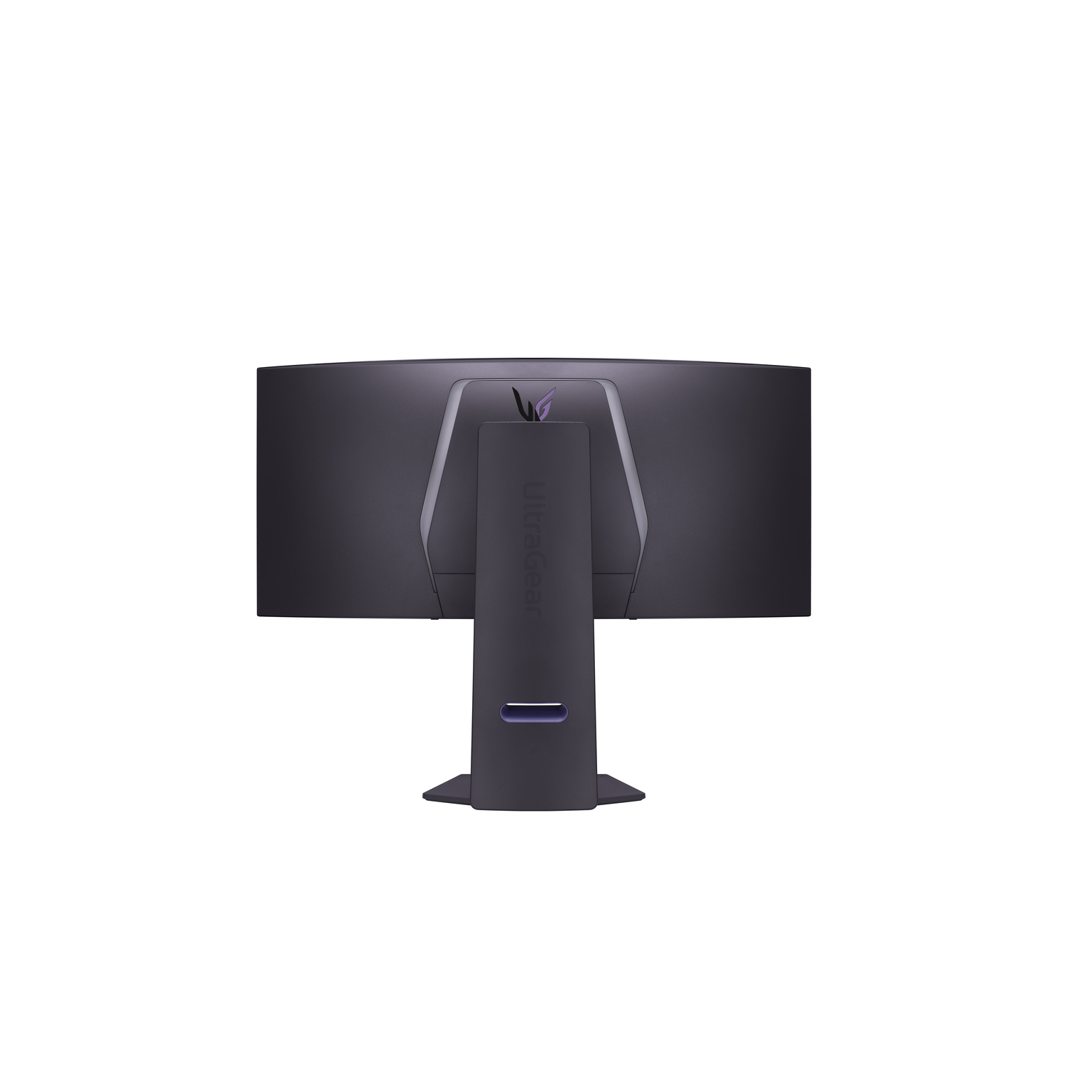 Back view of a curved monitor with a stand and the Ultragear logo visible.
