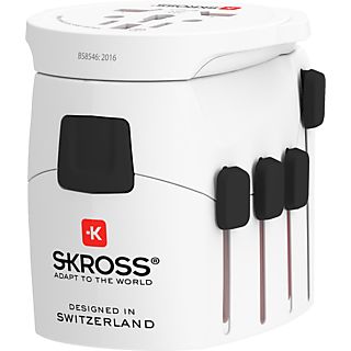 SKROSS PRO+ USB (2xA) - Adaptateur de voyage international (Blanc)
