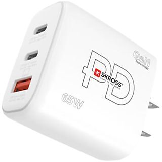 SKROSS Power Charger 65W GaN US - Adaptateur de voyage (Blanc)