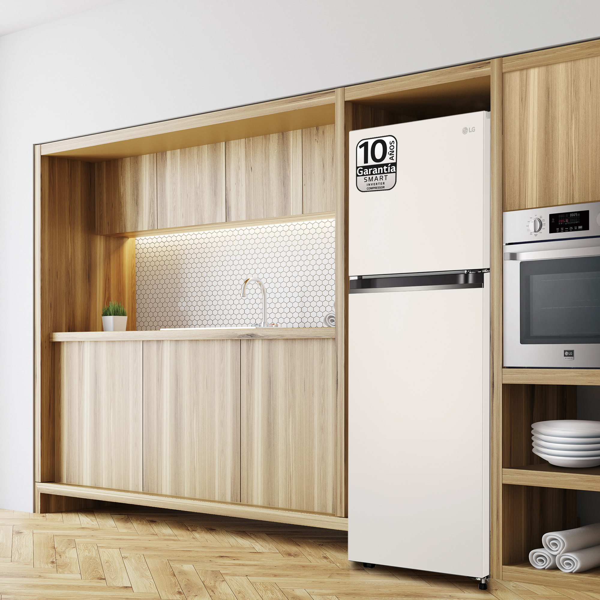 Frigorífico dos puertas - LG GTBV22SWGKD, No Frost, 144.5 cm, 217 l, DoorCooling+™,  Multi Air Flow, Blanco