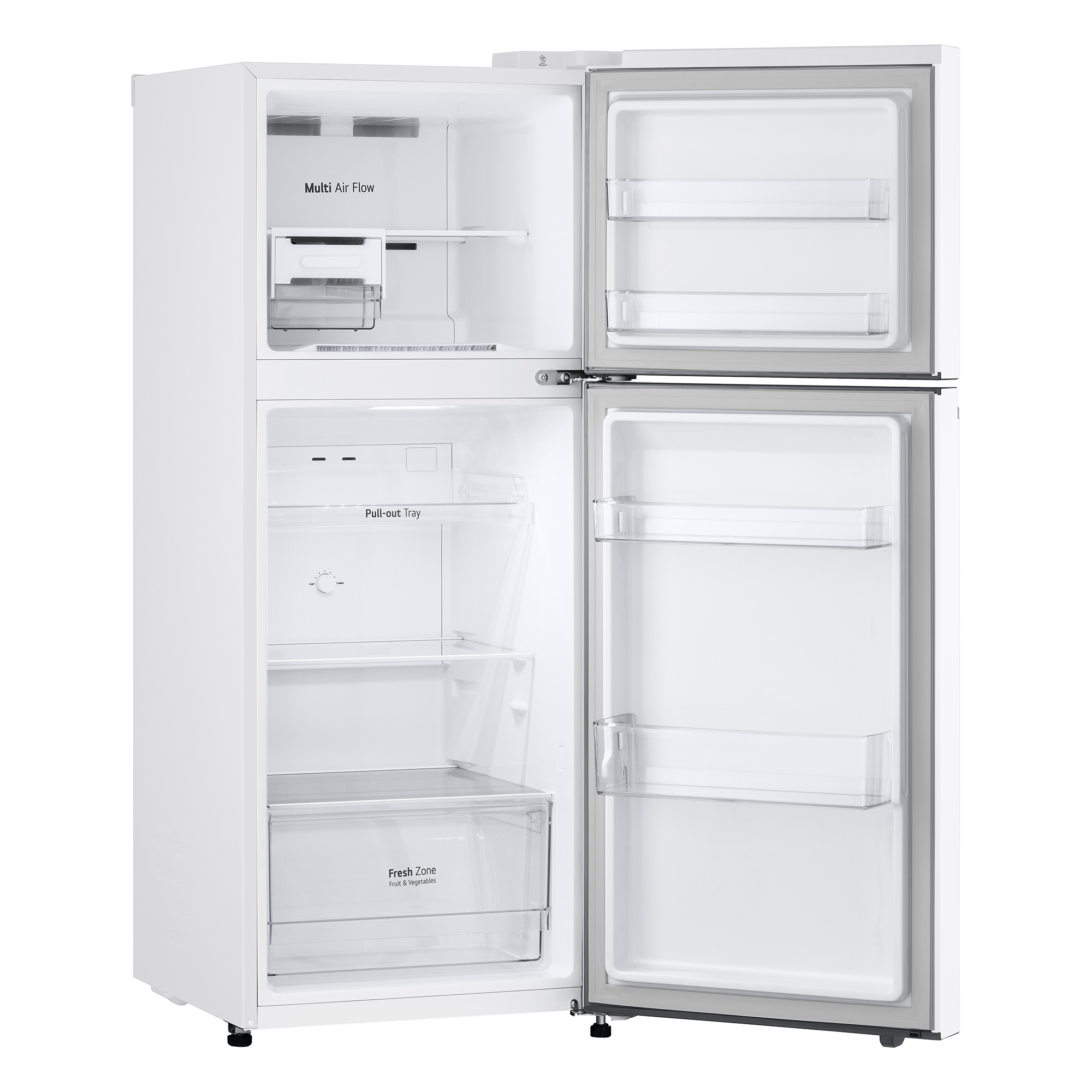 Frigorífico dos puertas - LG GTBV22SWGKD, No Frost, 144.5 cm, 217 l, DoorCooling+™,  Multi Air Flow, Blanco