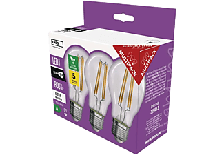 EMOS Filament LED gömb izzó E27, A60, 60W, 806lm, 4000K, 3,8W, természetes fehér, 3darab (ZF5148.3)