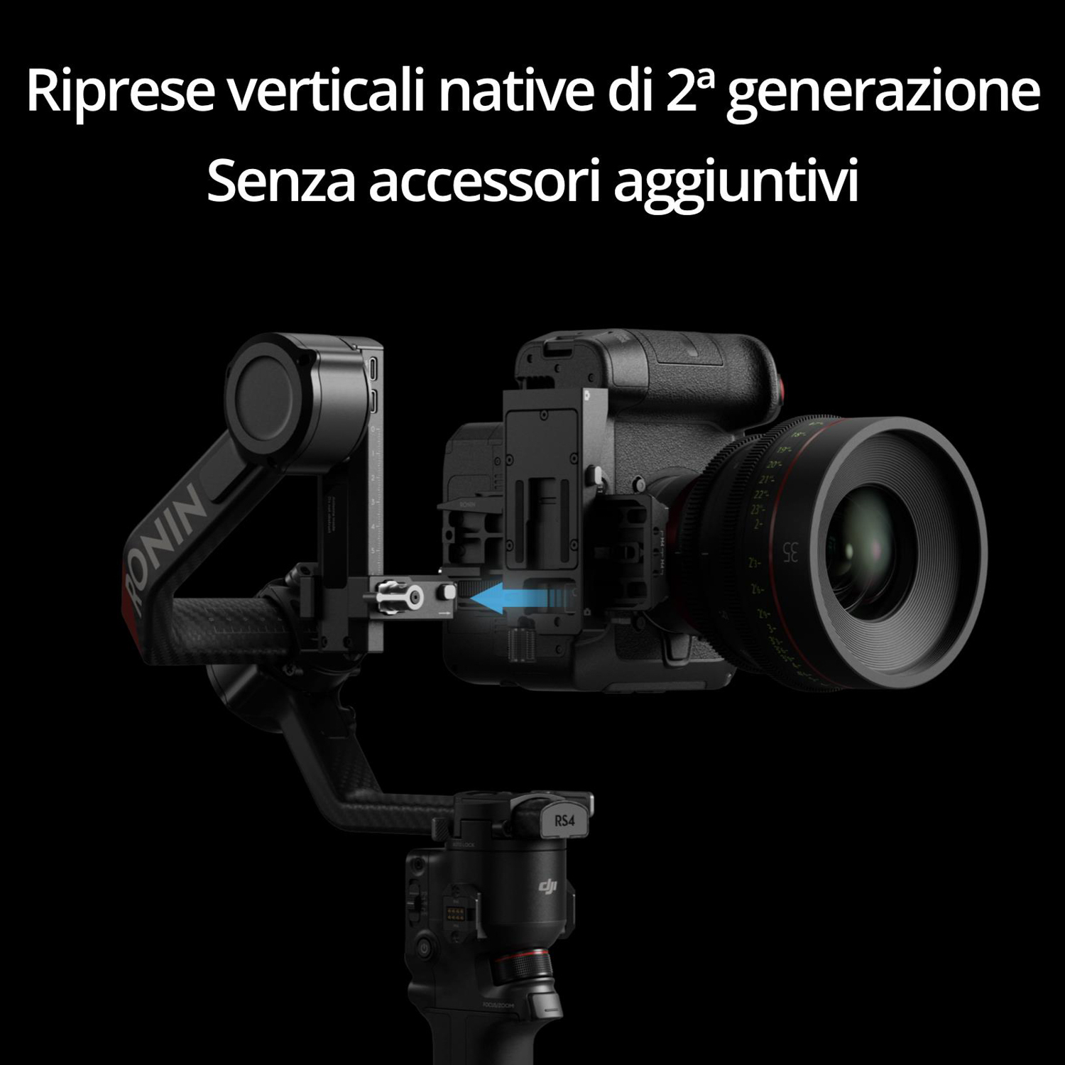 Configurazione della fotocamera su un gimbal. La fotocamera è collegata al gimbal con viti.