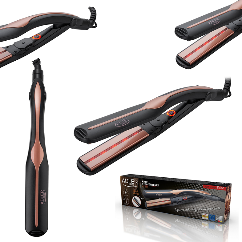 Hajvasalók és dobozuk, fekete és rose gold design. A termék több nézete.