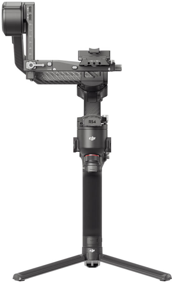 Ein Handkamera-Stabilisator mit langem Griff und drei Beinen.