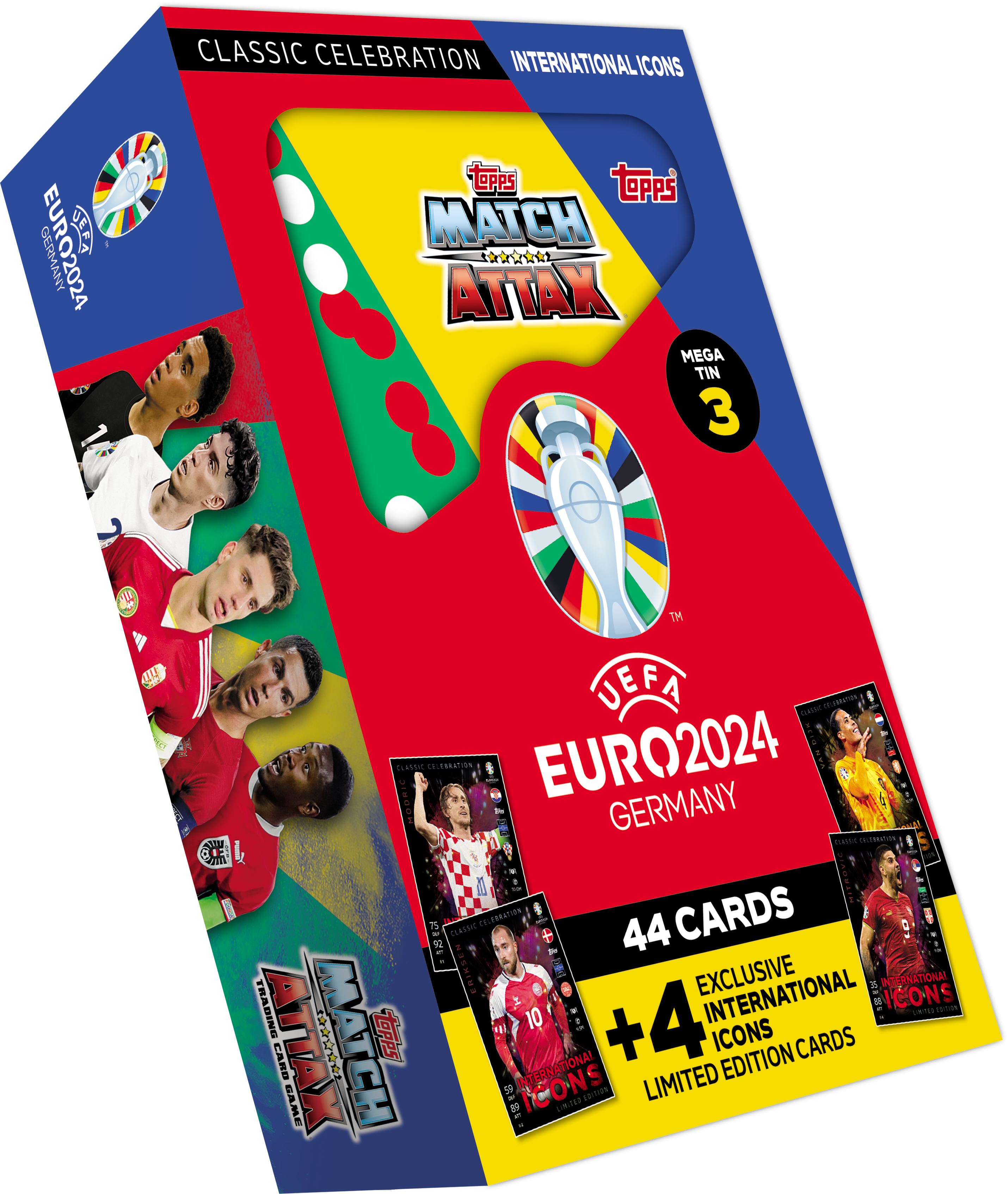 Topps UEFA EURO 2024 Sammelkarten Mega Tin Metallbox