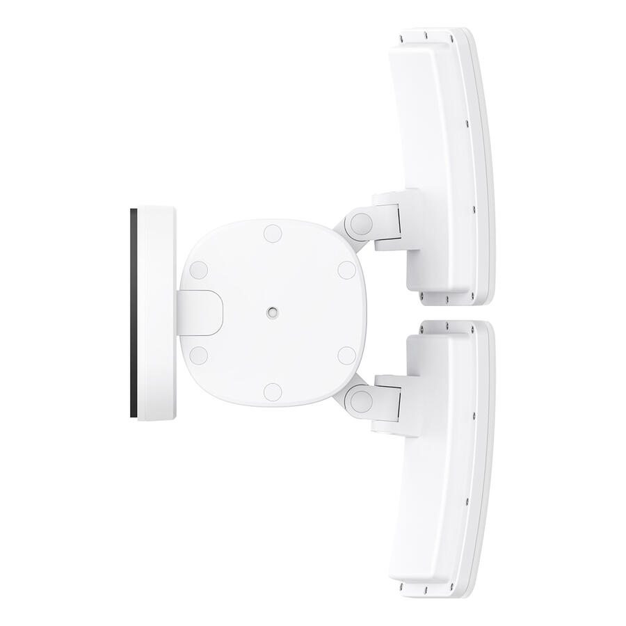 Dwie białe anteny zamontowane na ścianie. Anteny są skierowane do siebie.