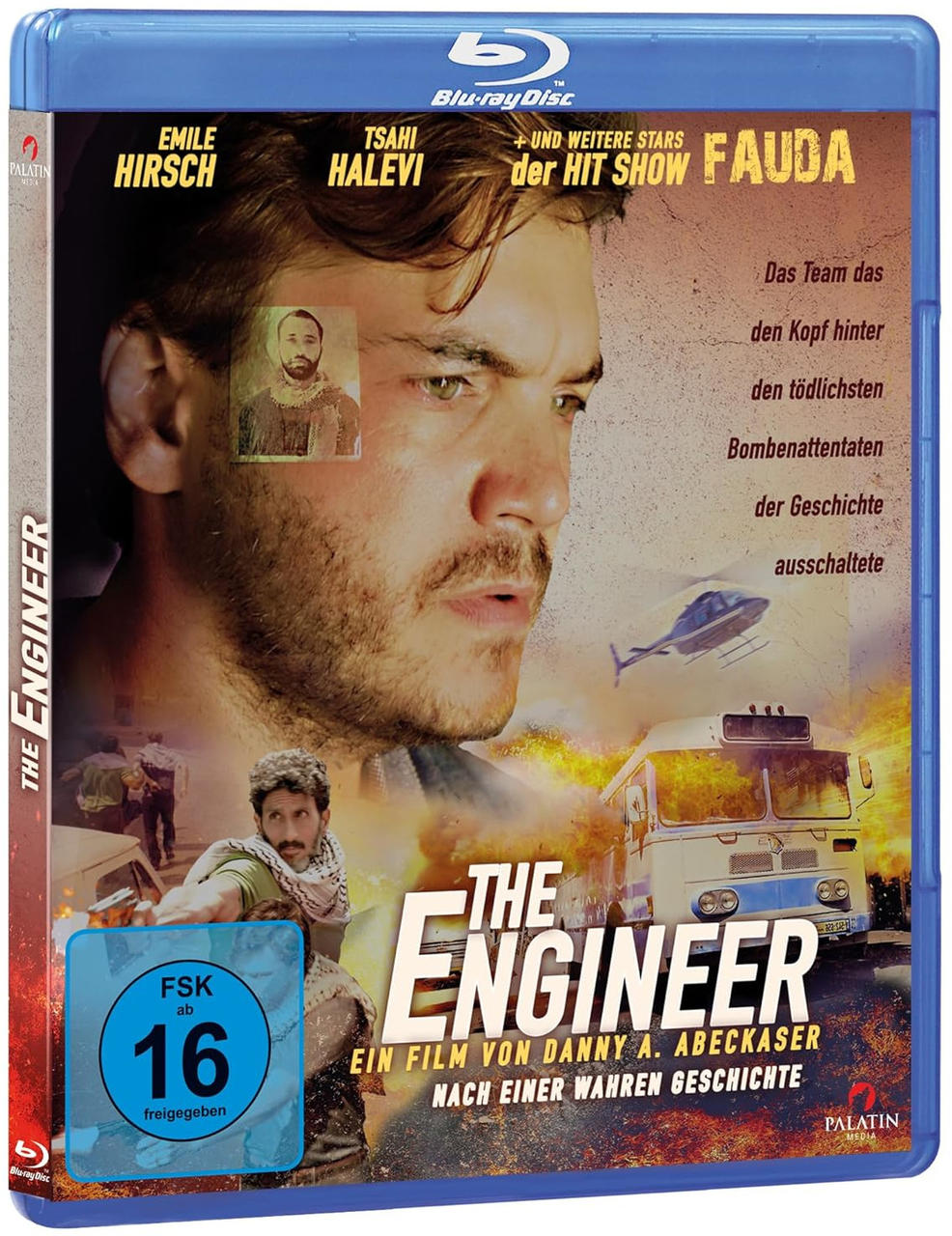 Blu-ray Disc Hülle: ein Männergesicht, ein Bus und ein Hubschrauber, blauer Hintergrund.
