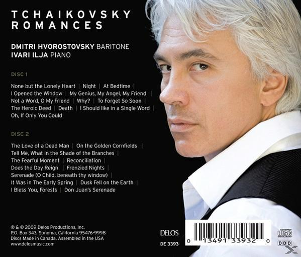 CD-Cover mit einem Porträt von Dmitri Hvorostovsky und Text mit Songtiteln.