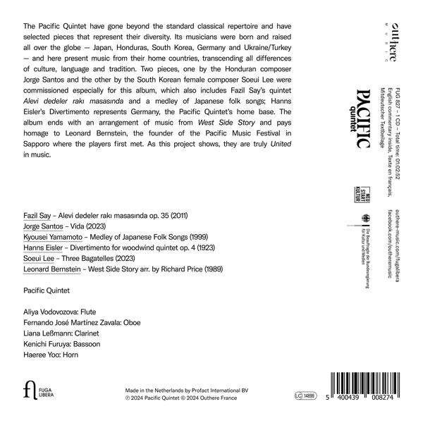 Album-Cover mit Text über das Pacific Quintet und Titelliste.