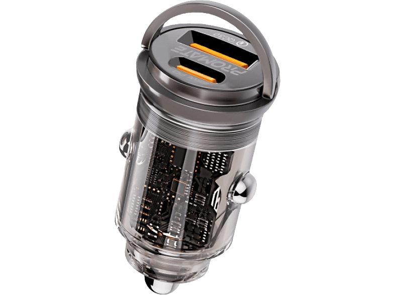 PROMATE TransDrive-65W - Mini Autoladegerät (Transparent)
