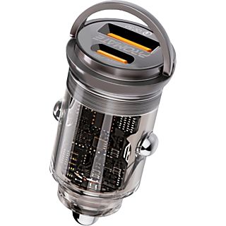 PROMATE TransDrive-65W - Mini caricatore per auto (Trasparente)