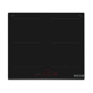 Placa inducción - Bosch PVQ631HC1E, 4 zonas, 30 x 21 cm, 59.2 cm, Negro