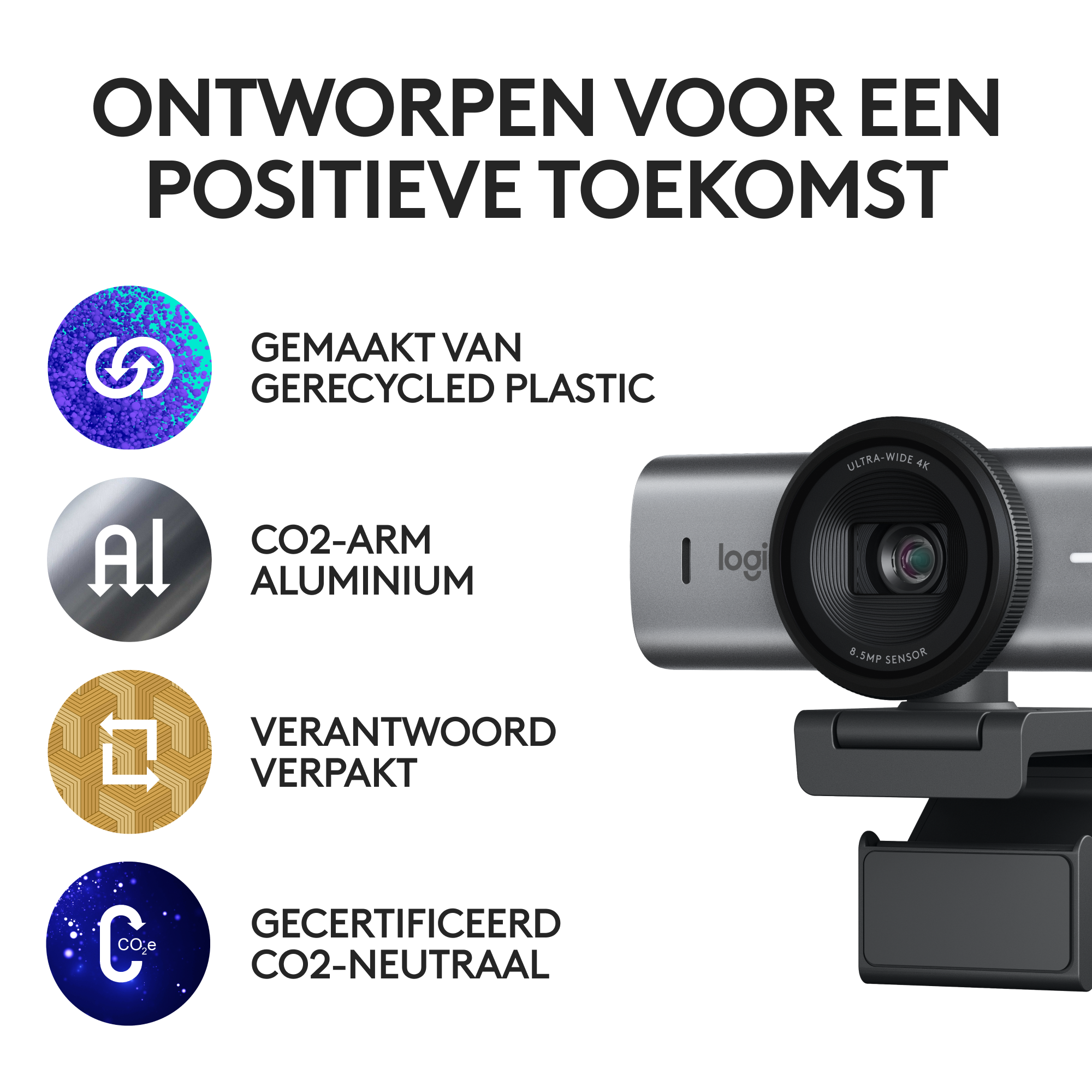 A webcam is on a light-colored desk. It has a circular lens and is dark gray.