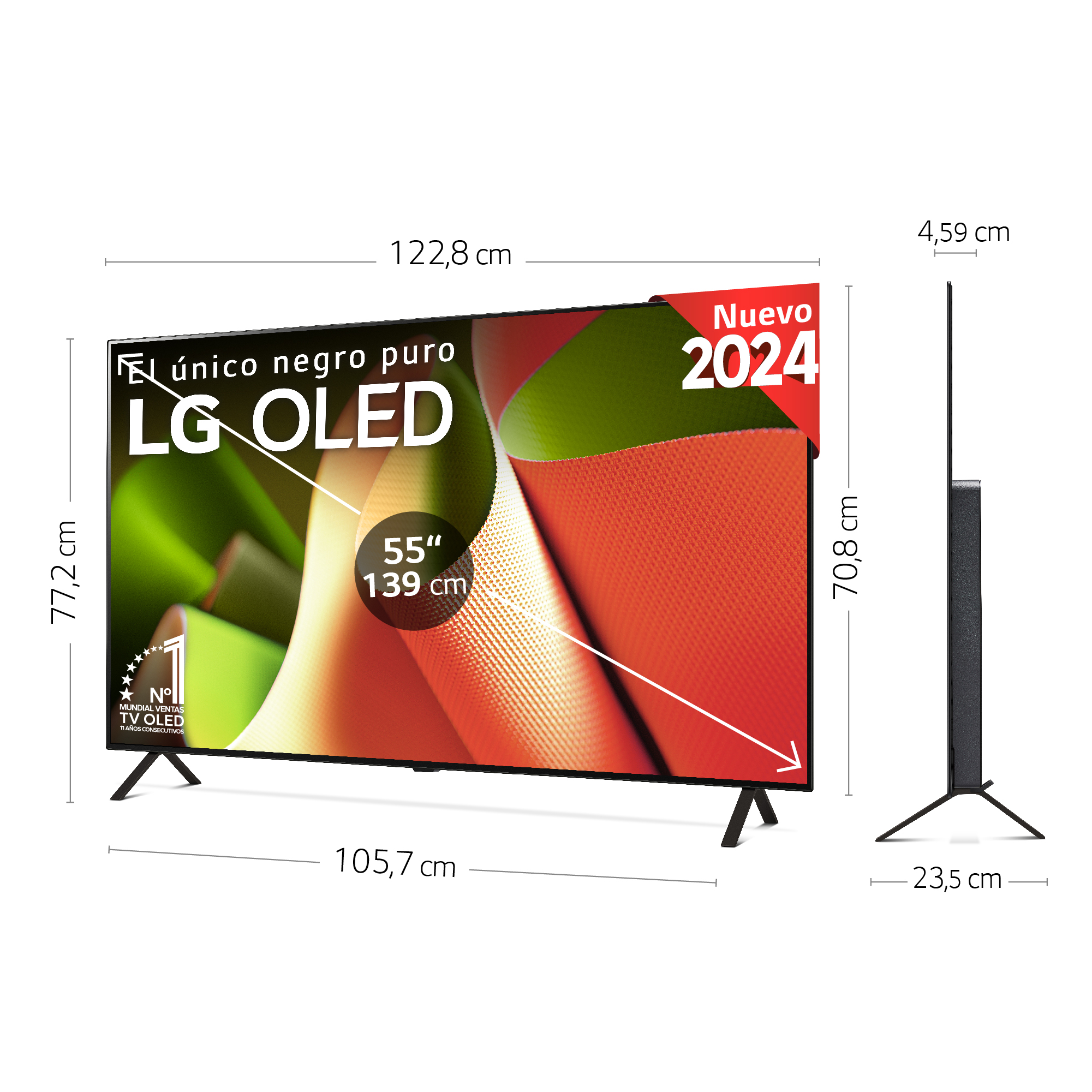 TV OLED 55" | LG OLED55B46LA, OLED 4K, Procesador Inteligente 4K α8 ...