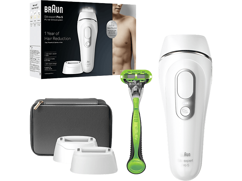 Depiladora IPL Braun Luz Pulsada Silk expert Pro 5 PL5145 Para Hombre Depilacion permanente Skin Pro 2.0