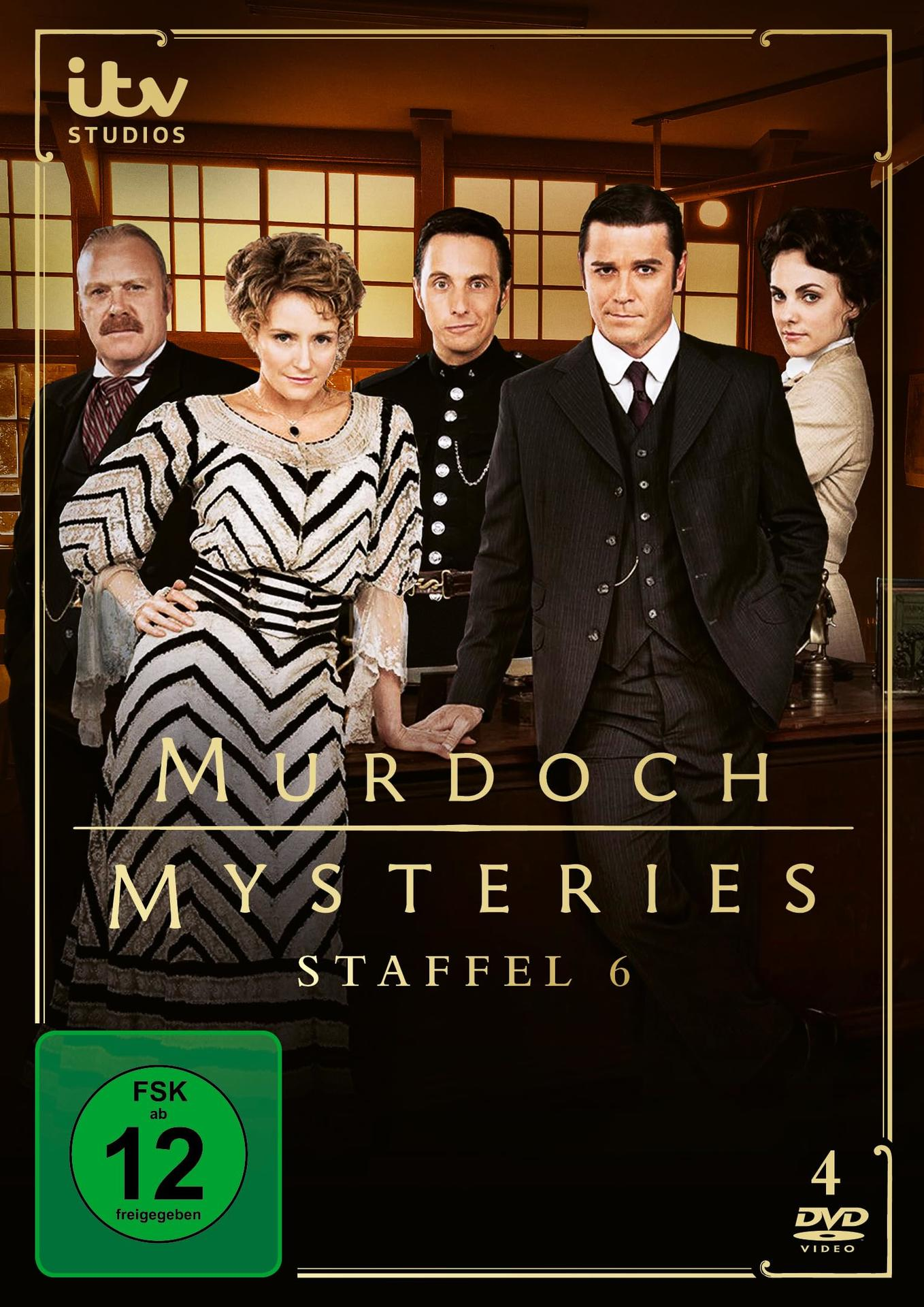 Murdoch Mysteries DVD-Cover. Charaktere in historischem Kostüm.