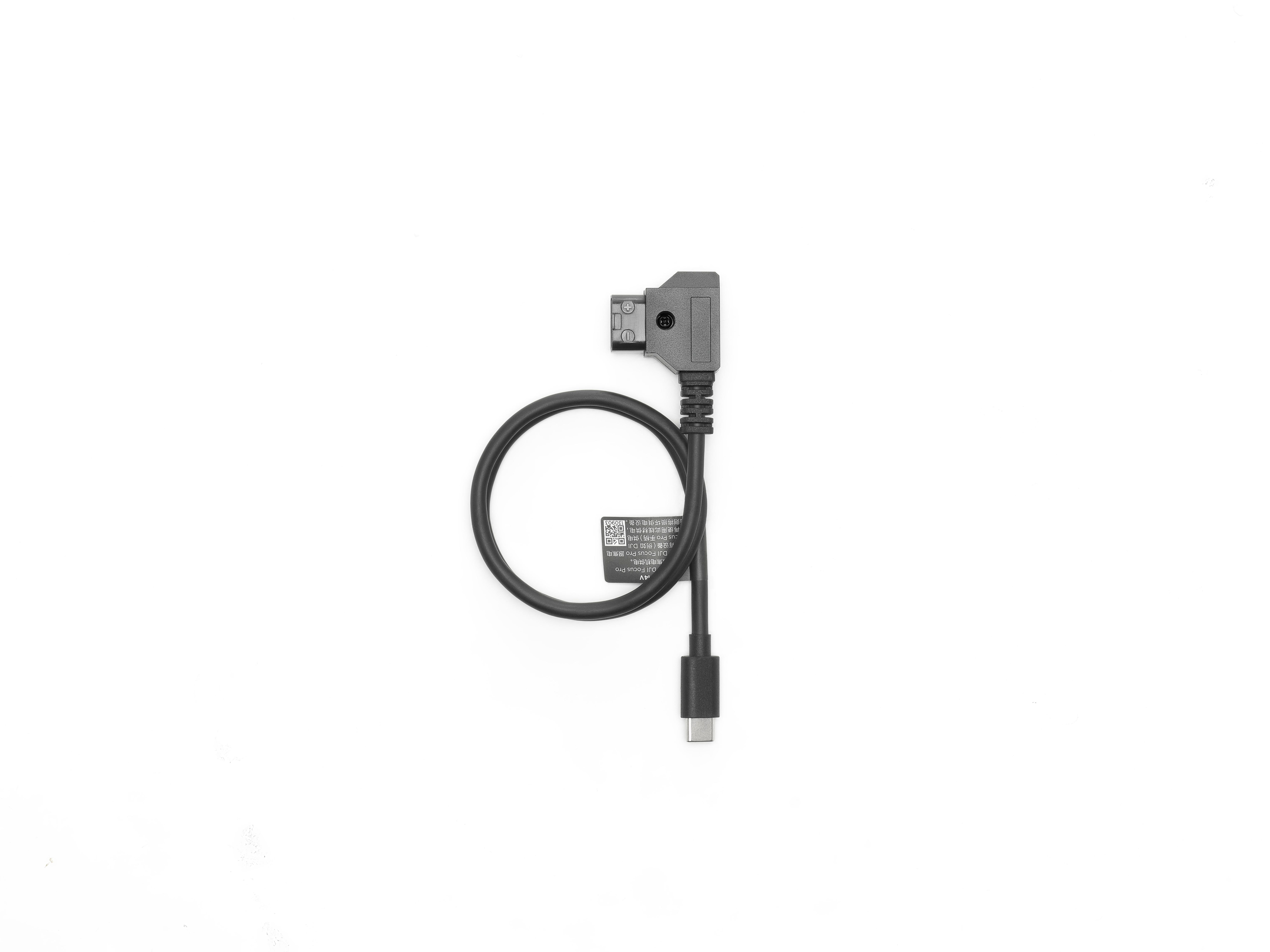 Schwarzes und graues Kabel mit USB-C-Anschluss.