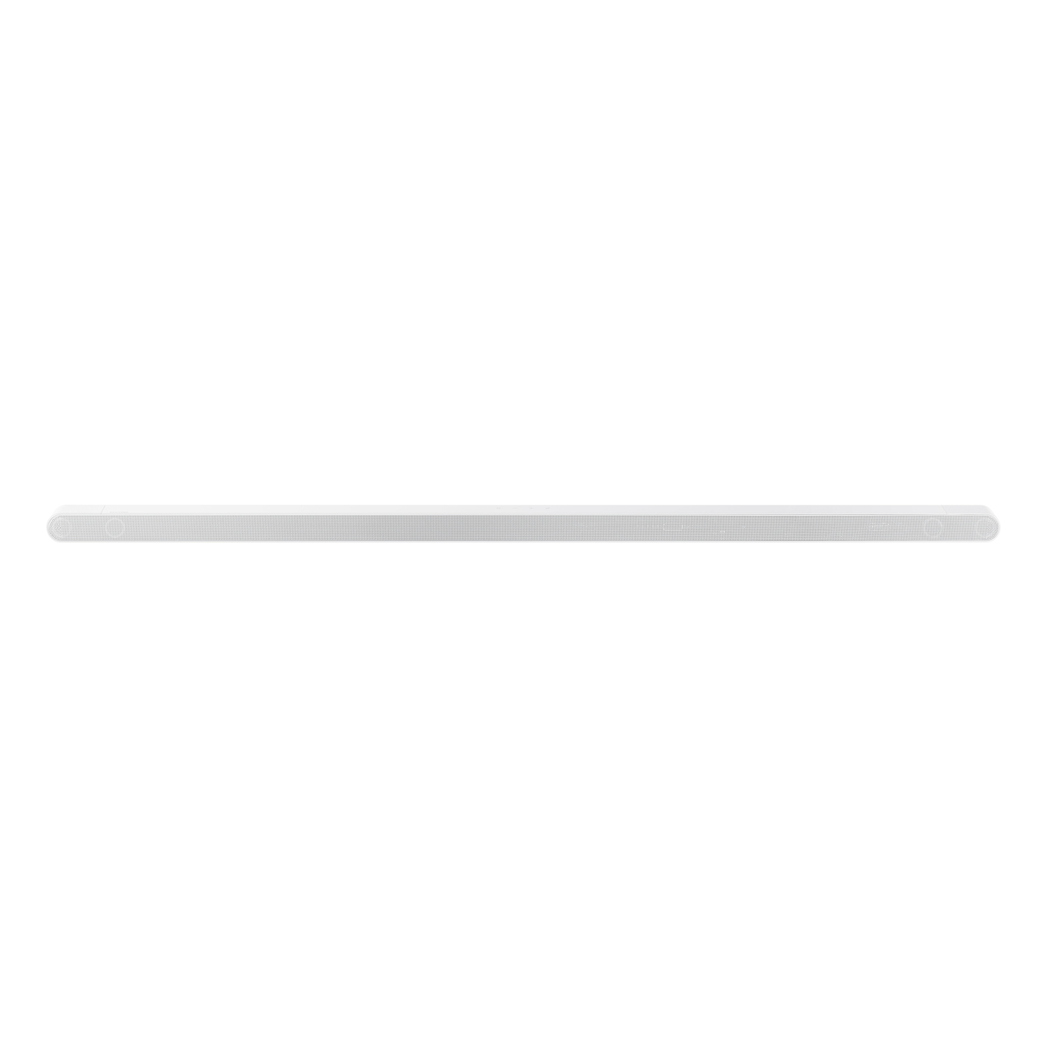 Une longue barre de son blanche, posée horizontalement sur un fond blanc. Aucun autre objet n'est présent.
