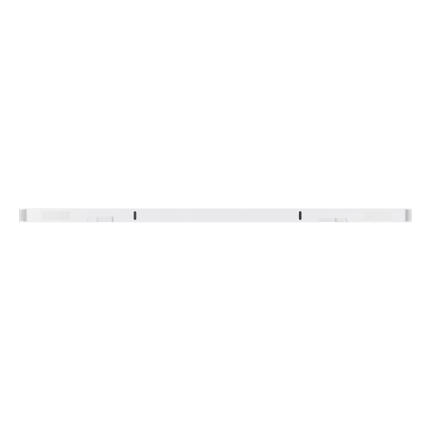 Une longue bande lumineuse LED blanche, design simple, centrée.