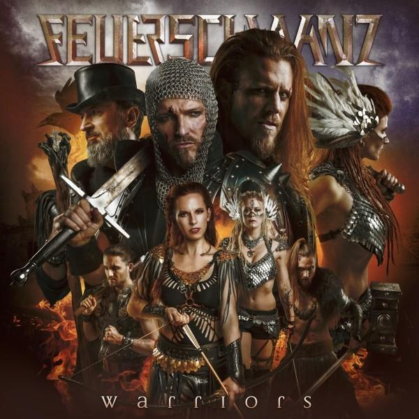 Feuerwanz "Warriors" album borítója, a zenekar tagjaival jelmezben.