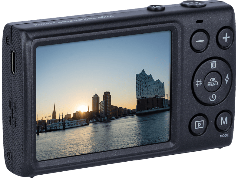 Rollei Compactline Mini Kompaktkamera, 4K Video, 8 MP Foto, 18x Digital Zoom, Blende f3, 2.8 Zoll LCD, Schwarz — Foto 5 von 5