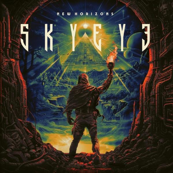 Albumcover: Mann mit Fackel blickt auf eine Pyramide, mit dem Namen der Band.