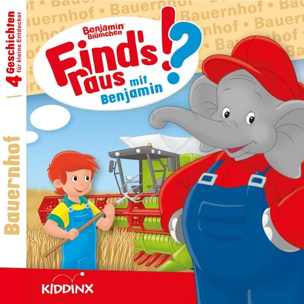 Kinderbuchcover mit einem Jungen, einem Elefanten, einem Mähdrescher und Text.